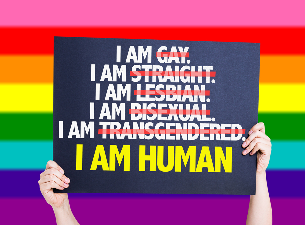 I Am Gaystraightlesbianbisexualtrans I Am Human Card With Rainbow Background